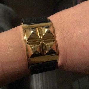 Michael Kors Leather Bracelet w/gold studs